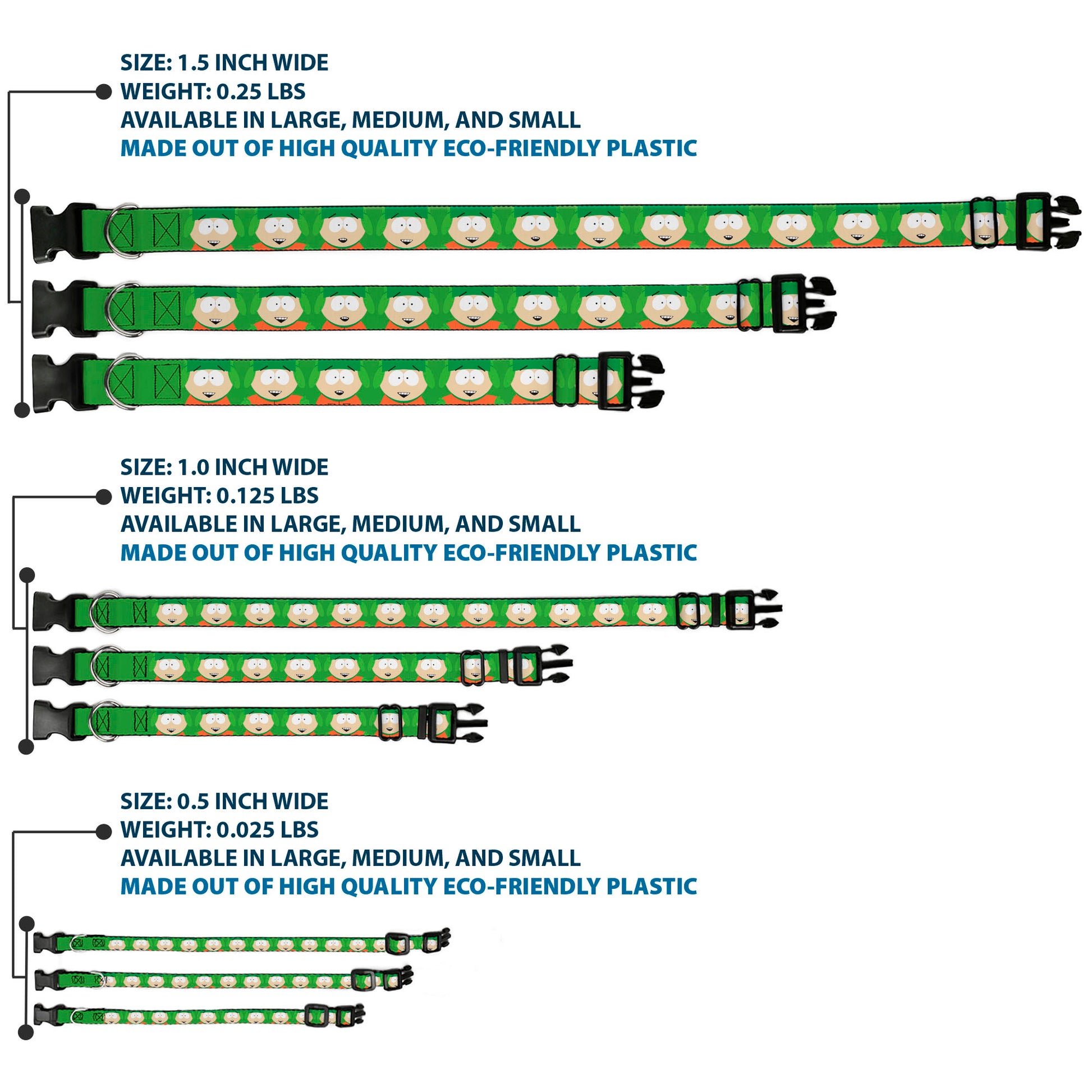 Plastic Clip Collar - South Park Kyle Expressions Greens Plastic Clip Collars South Park
