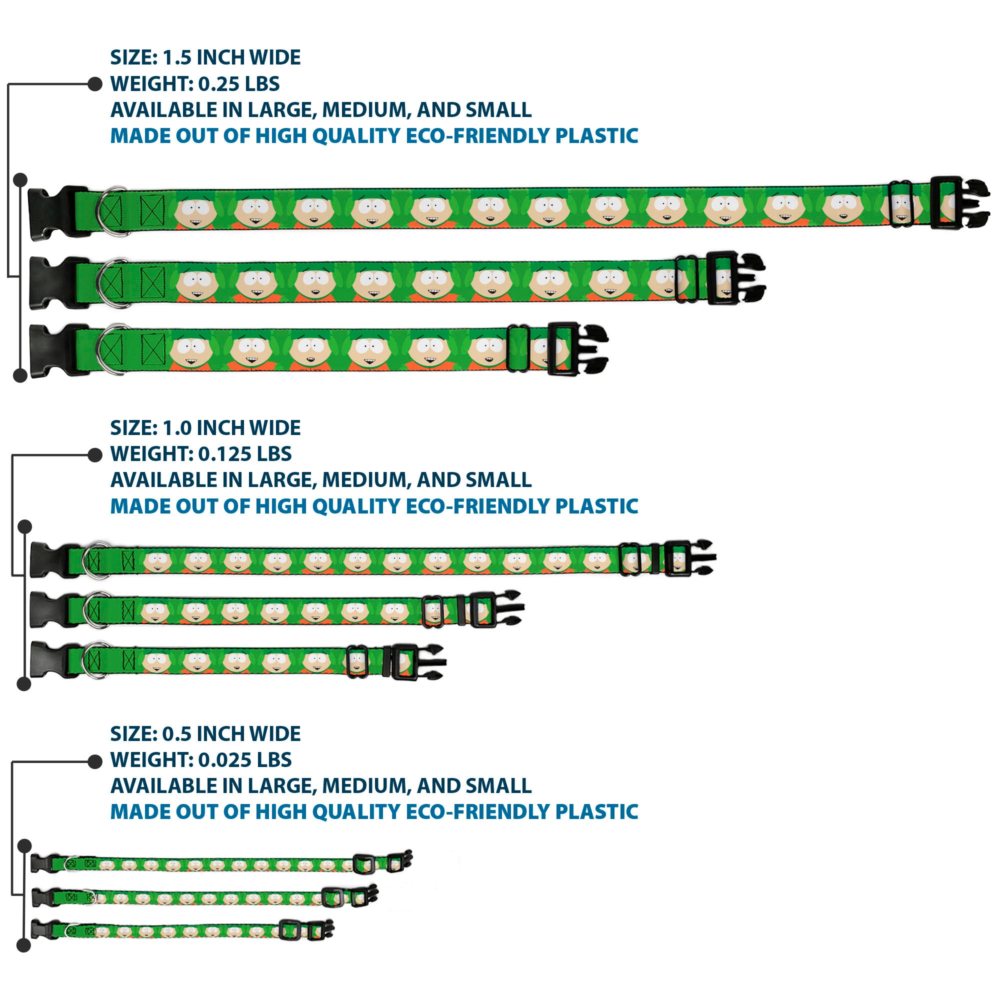 Plastic Clip Collar - South Park Kyle Expressions Greens Plastic Clip Collars South Park