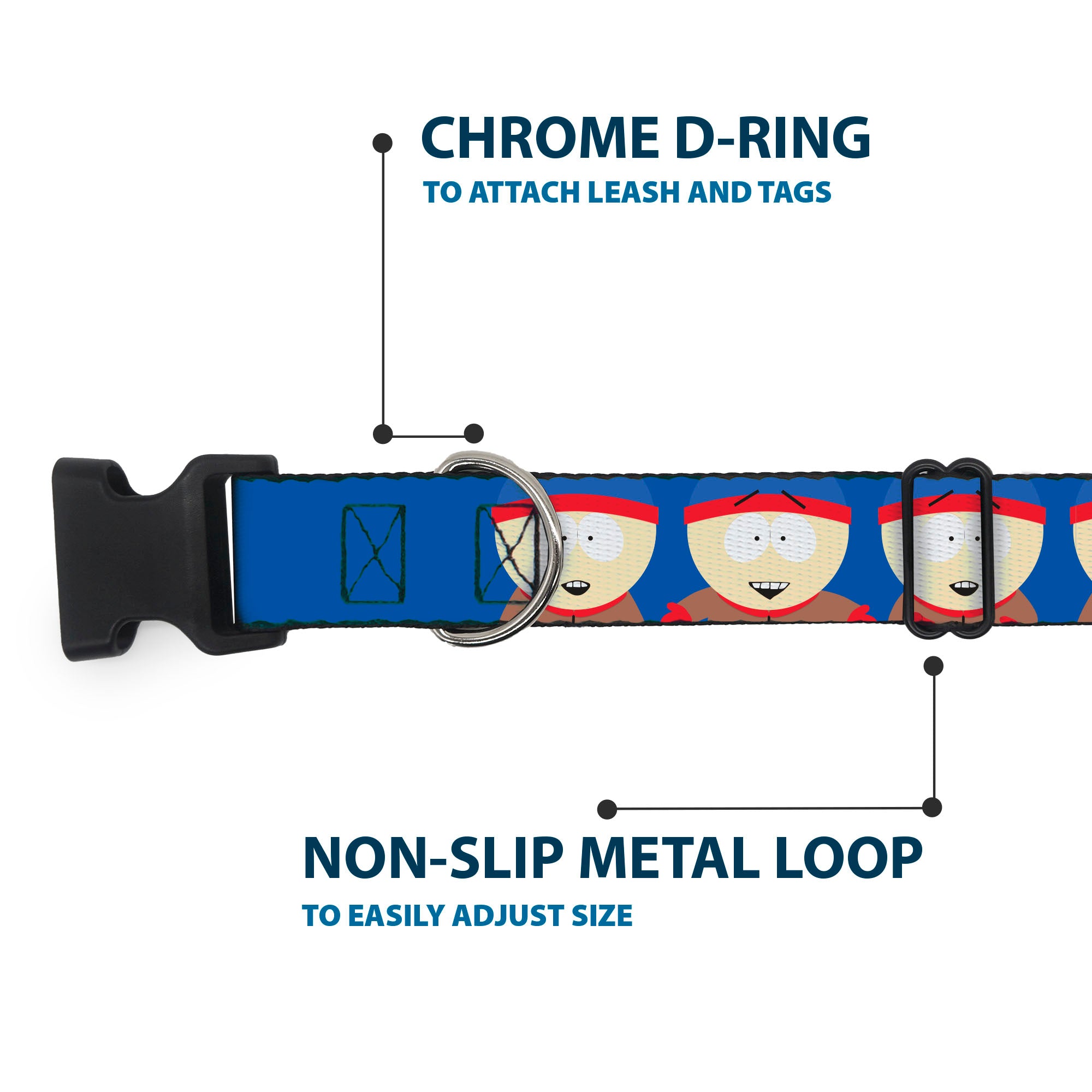 Plastic Clip Collar - South Park Stan Expressions Blue Plastic Clip Collars South Park