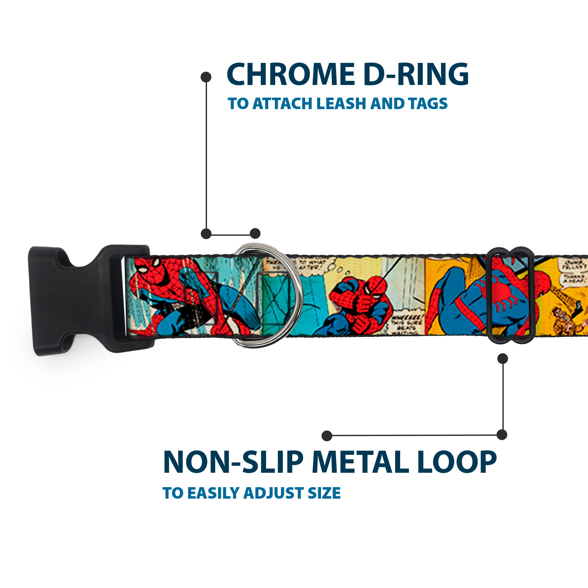 Plastic Clip Collar - Spider-Man Comic Strip Plastic Clip Collars Marvel Comics