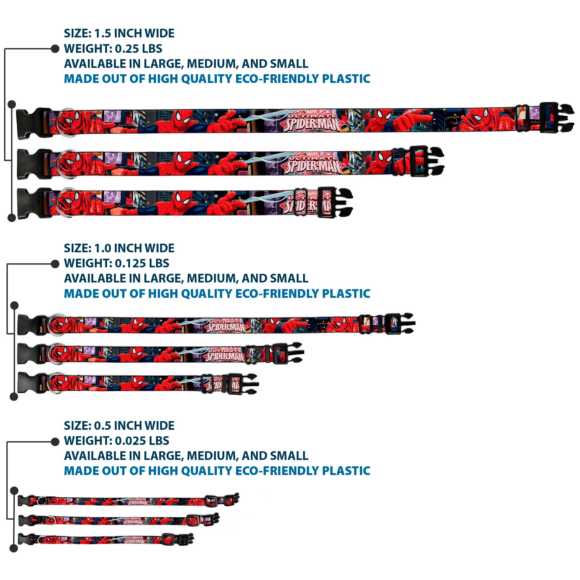 Plastic Clip Collar - THE ULTIMATE SPIDER-MAN Swinging City Poses Plastic Clip Collars Marvel Comics