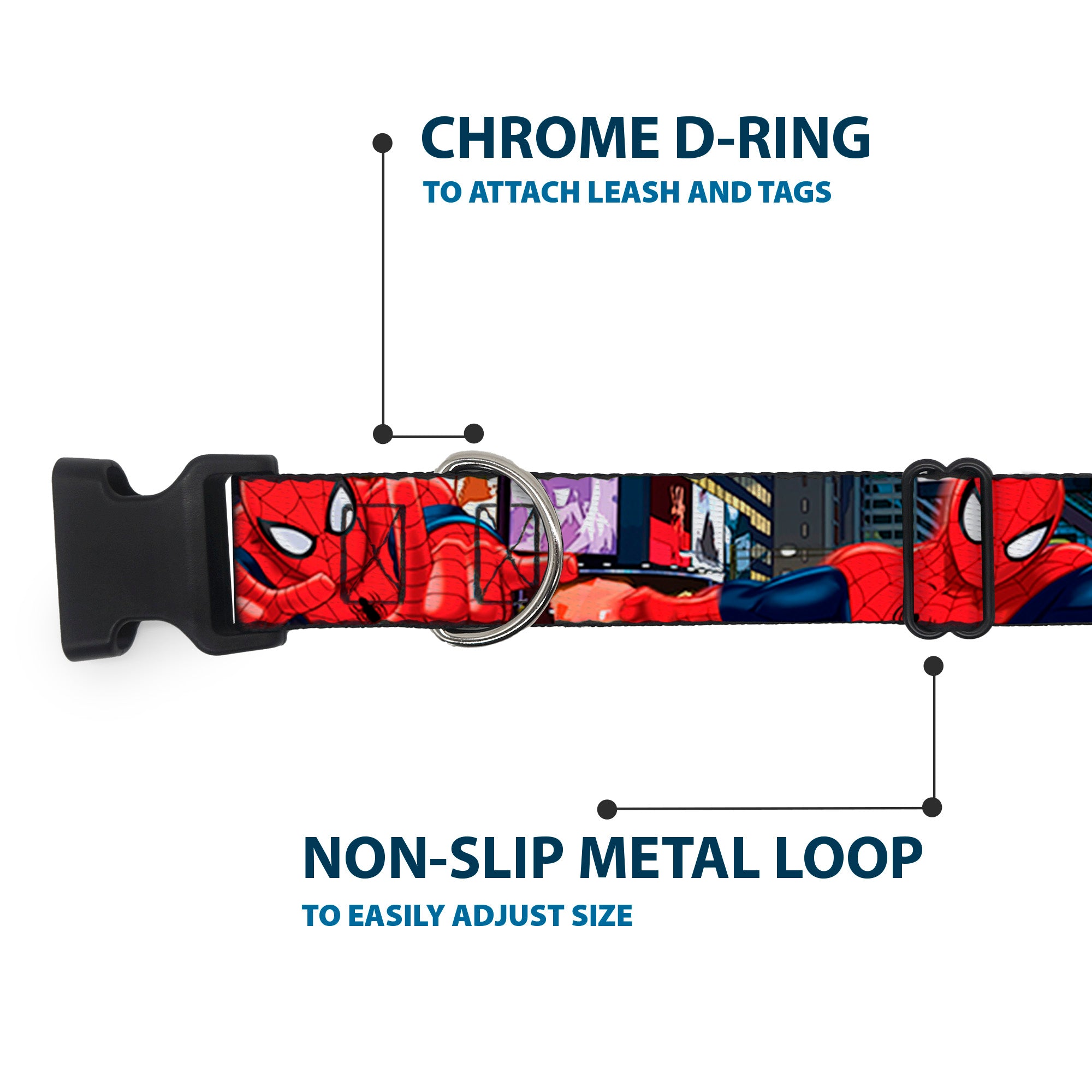 Plastic Clip Collar - THE ULTIMATE SPIDER-MAN Swinging City Poses Plastic Clip Collars Marvel Comics