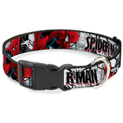 Plastic Clip Collar - SPIDER-MAN Action Poses/Comic Scenes White/Black/Red Plastic Clip Collars Marvel Comics