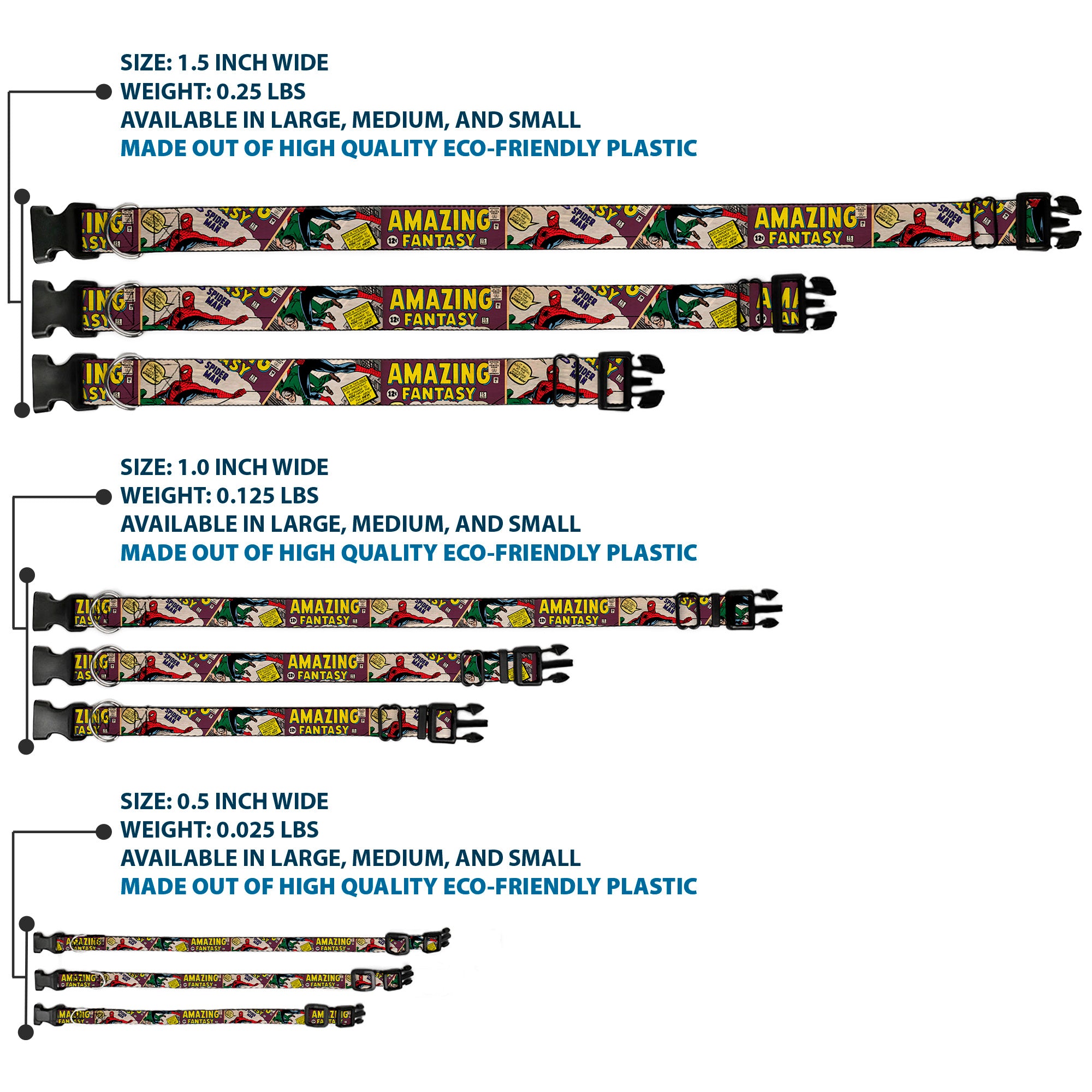 Plastic Clip Collar - Spider-Man AMAZING FANTASY Cover Pose Plastic Clip Collars Marvel Comics