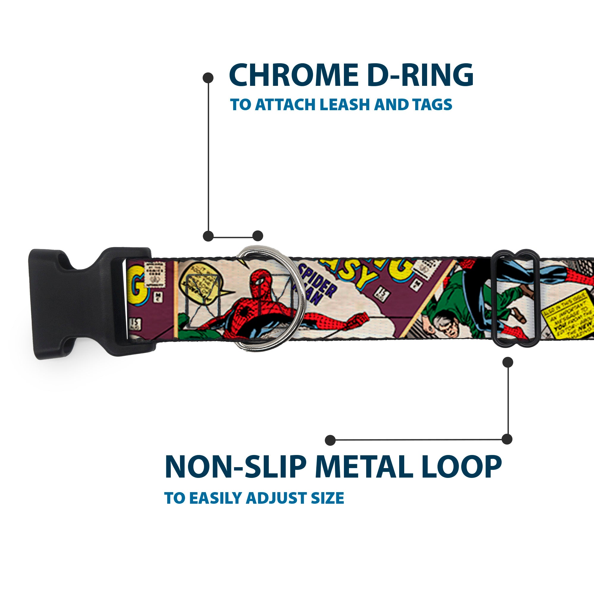 Plastic Clip Collar - Spider-Man AMAZING FANTASY Cover Pose Plastic Clip Collars Marvel Comics