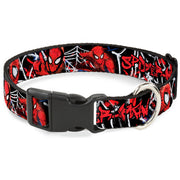 Plastic Clip Collar - SPIDER-MAN/3-Poses/Spider Web Sketch Black/White/Red Plastic Clip Collars Marvel Comics