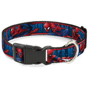 Plastic Clip Collar - SPIDER-MAN 3-Action Poses/Bricks/Stripe Blues/Red/White Plastic Clip Collars Marvel Comics