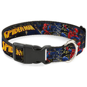 Plastic Clip Collar - SPIDER-MAN Title Logo and Action Skyline Poses Plastic Clip Collars Marvel Comics