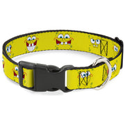 Plastic Clip Collar - SpongeBob Expressions Yellow Plastic Clip Collars SpongeBob SquarePants