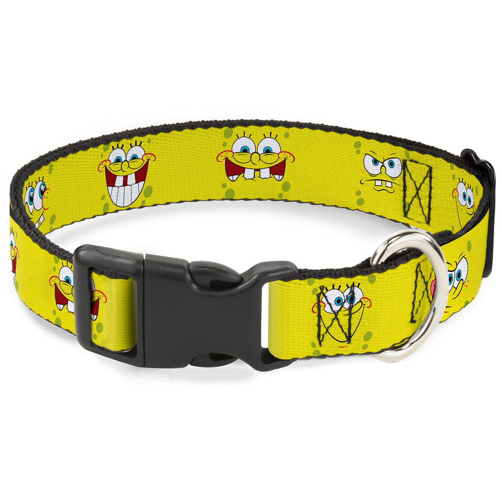 Plastic Clip Collar - SpongeBob Expressions Yellow Plastic Clip Collars SpongeBob SquarePants