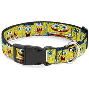 Plastic Clip Collar - SpongeBob Expressions Stripe Blue Plastic Clip Collars SpongeBob SquarePants
