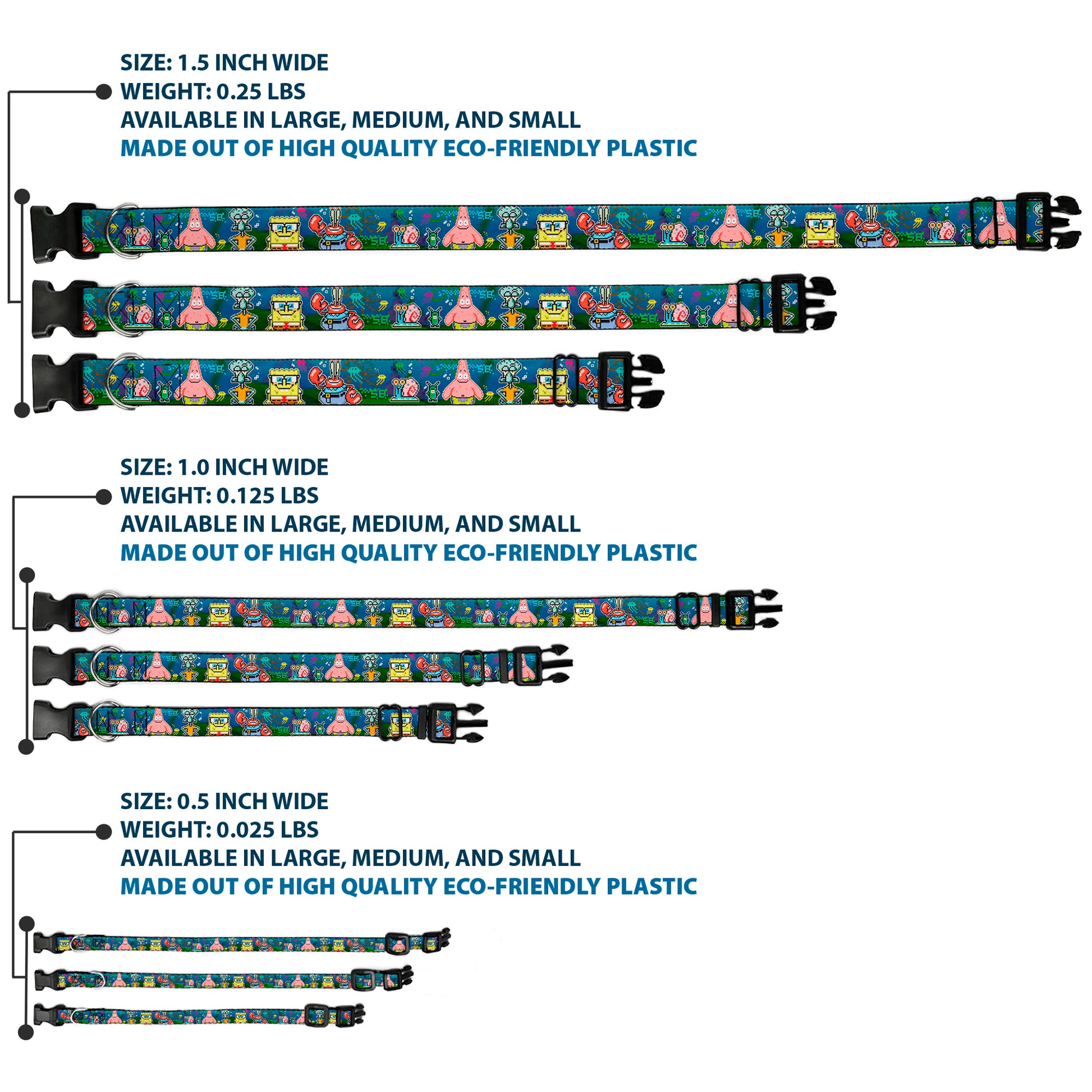 Plastic Clip Collar - SpongeBob & Friends 8-Bit Scene Plastic Clip Collars SpongeBob SquarePants