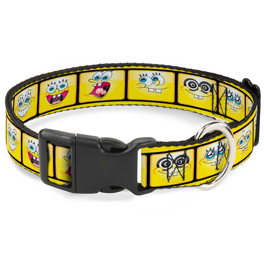 Plastic Clip Collar - SpongeBob 10-Expressions Filmstrip Yellows/Black/White Plastic Clip Collars SpongeBob SquarePants