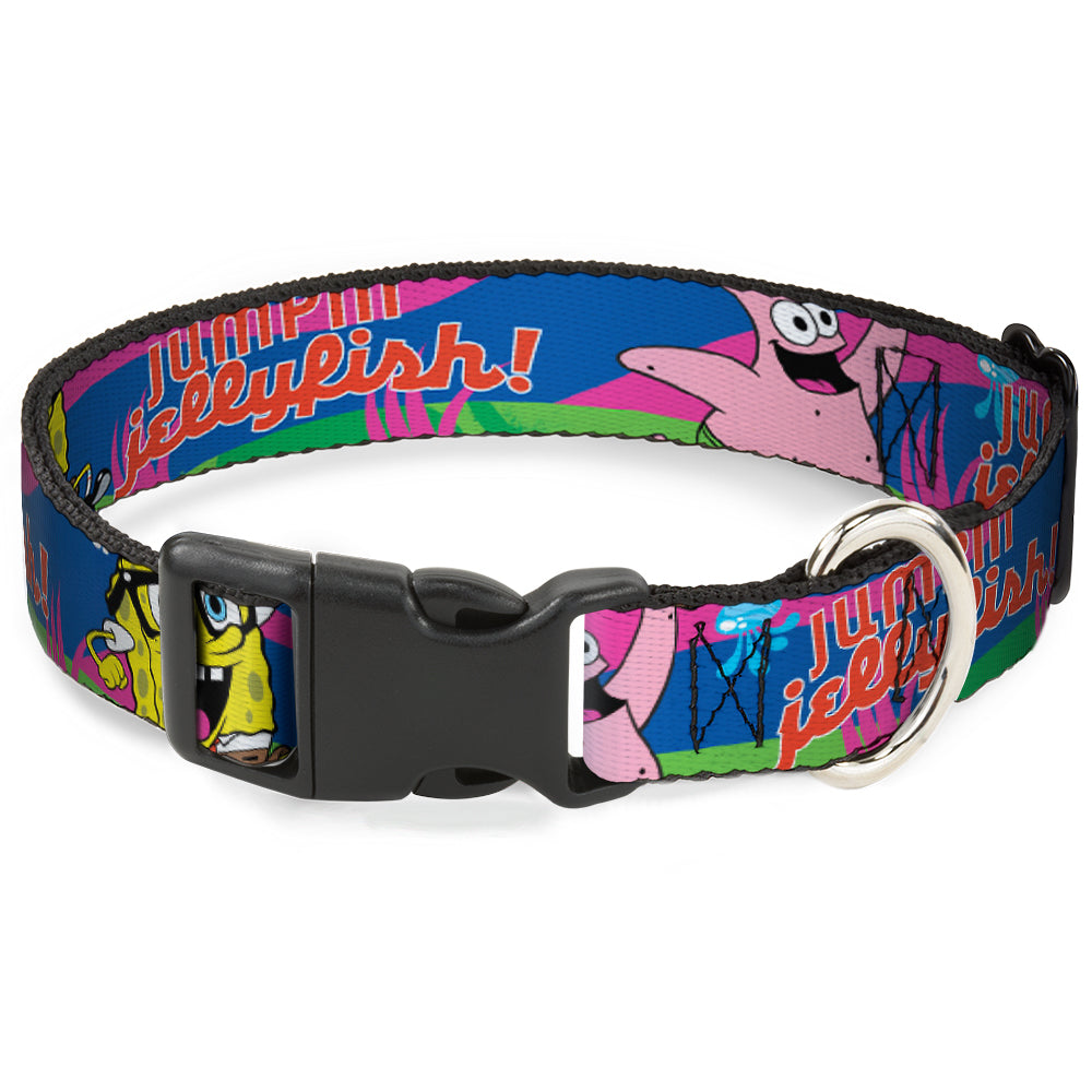 Plastic Clip Collar - Nerd SpongeBob & Patrick Starfish Running JUMPIN' JELLYFISH! Multi Color/Red Plastic Clip Collars SpongeBob SquarePants
