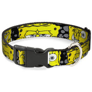 Plastic Clip Collar - SpongeBob 4-CLOSE-UP Expressions/Crackle Black/Gray/Yellow Plastic Clip Collars SpongeBob SquarePants