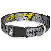 Plastic Clip Collar - SpongeBob 3-Poses SPONGEITUDE Grays/Black Plastic Clip Collars SpongeBob SquarePants