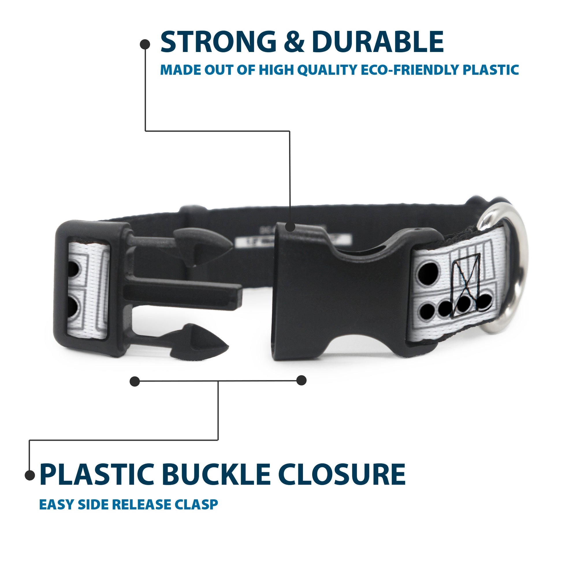 Plastic Clip Collar - Star Wars Stormtroopers Utility Belt2 Bounding White/Grays/Black Plastic Clip Collars Star Wars