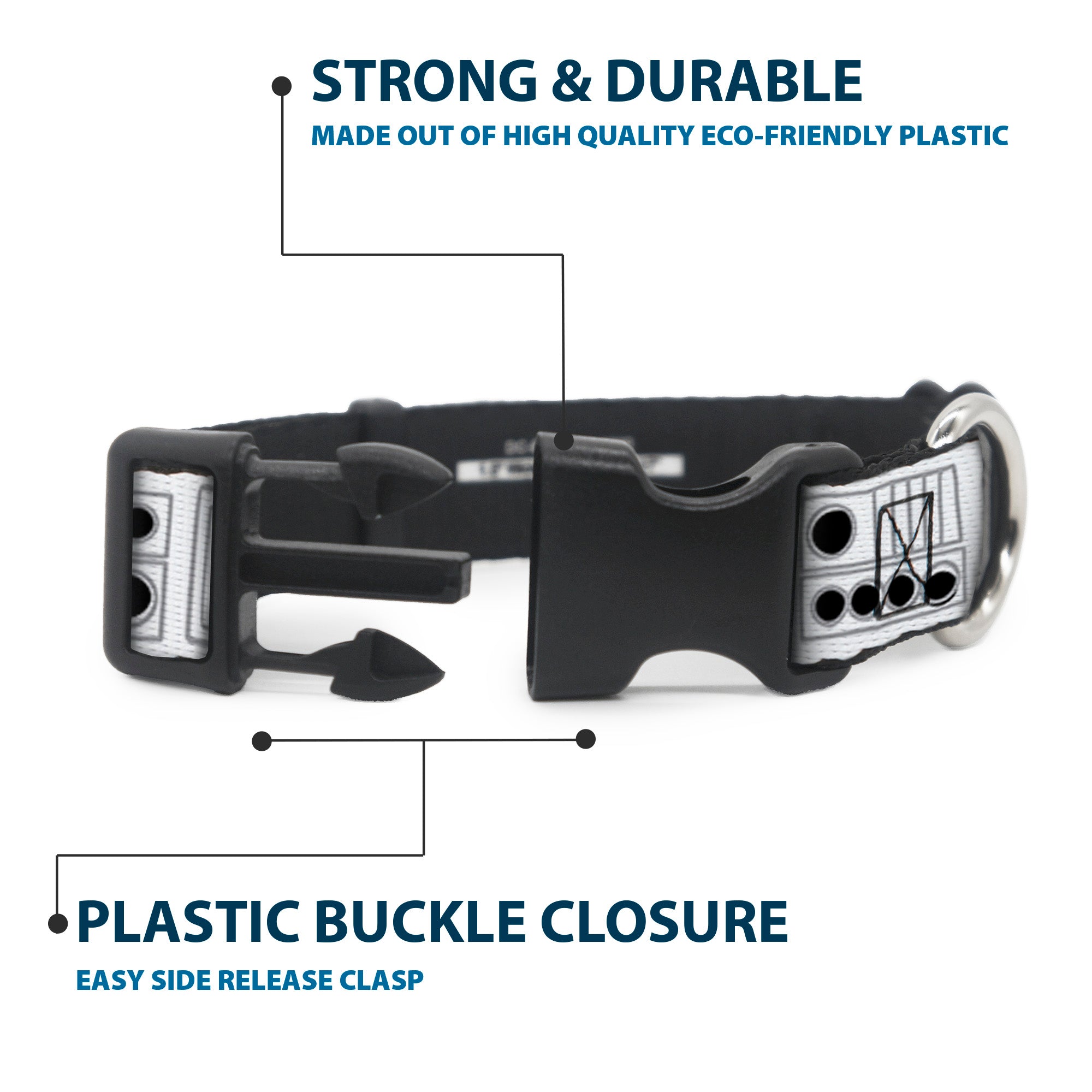 Plastic Clip Collar - Star Wars Stormtroopers Utility Belt2 Bounding White/Grays/Black Plastic Clip Collars Star Wars