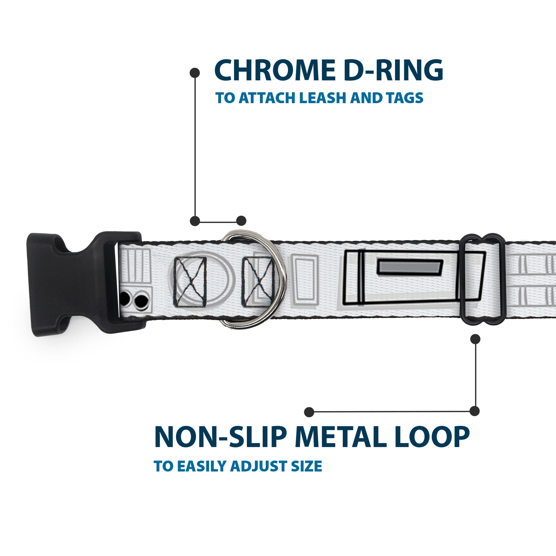 Plastic Clip Collar - Star Wars Stormtroopers Utility Belt2 Bounding White/Grays/Black Plastic Clip Collars Star Wars