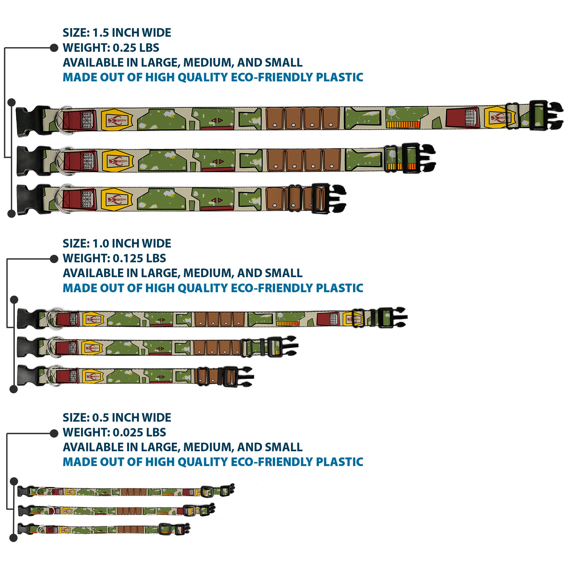 Plastic Clip Collar - Star Wars Boba Fett Utility Belt Bounding Tan Plastic Clip Collars Star Wars