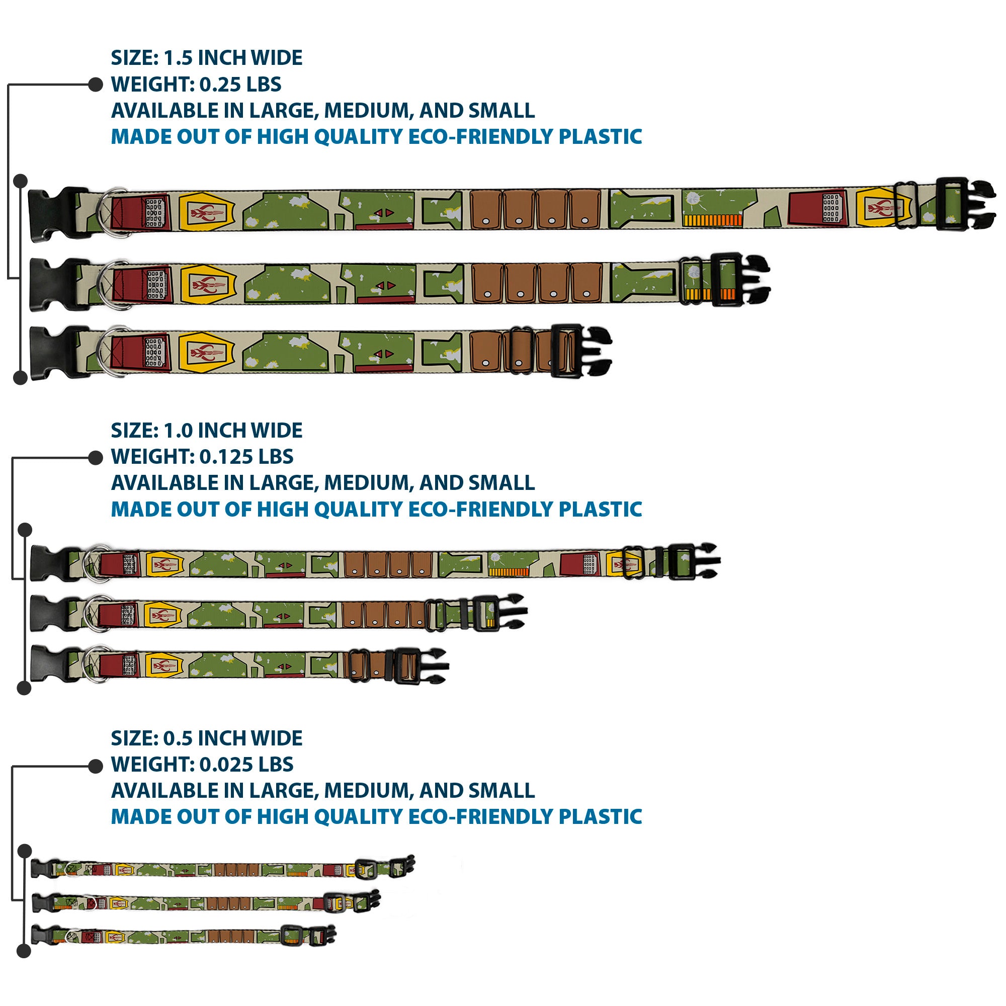 Plastic Clip Collar - Star Wars Boba Fett Utility Belt Bounding Tan Plastic Clip Collars Star Wars