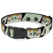 Plastic Clip Collar - Star Wars The Child Chibi Face Blocks Black Plastic Clip Collars Star Wars