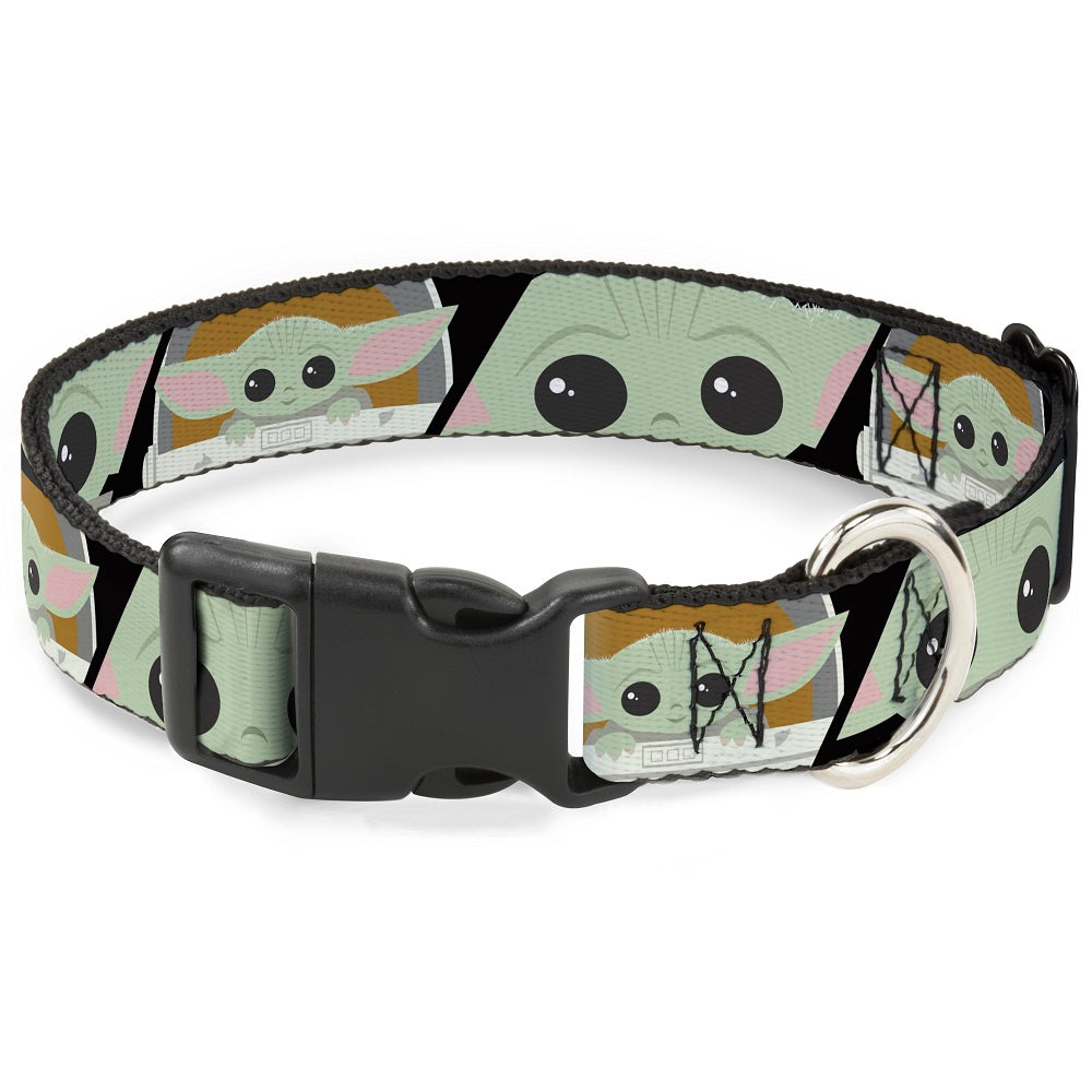 Plastic Clip Collar - Star Wars The Child Chibi Face Blocks Black Plastic Clip Collars Star Wars