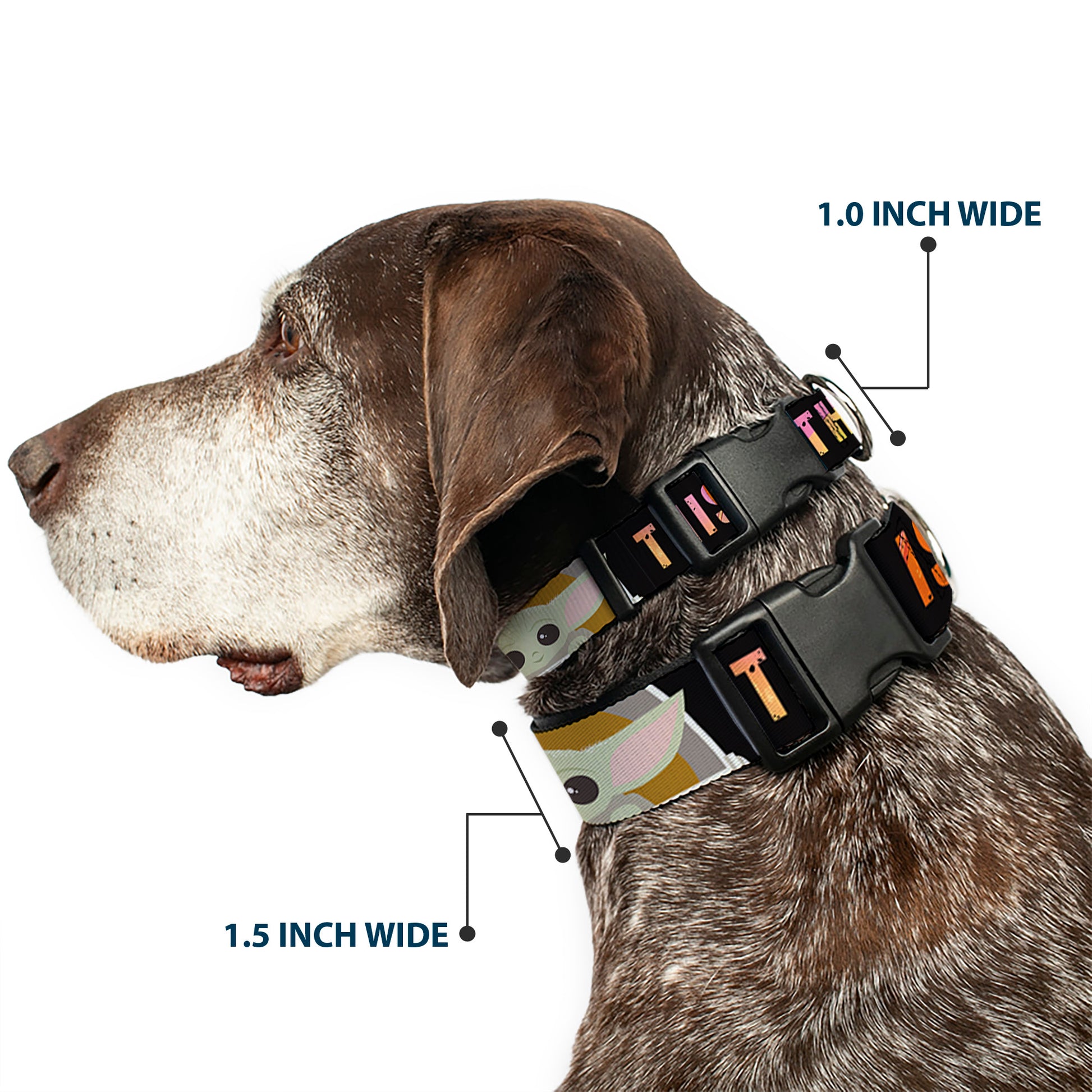 Plastic Clip Collar - Star Wars The Child Chibi Pod Pose THIS IS THE WAY Black/Multi Color Plastic Clip Collars Star Wars