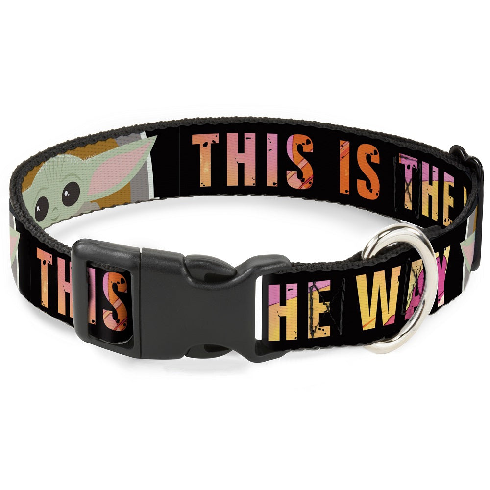 Plastic Clip Collar - Star Wars The Child Chibi Pod Pose THIS IS THE WAY Black/Multi Color Plastic Clip Collars Star Wars