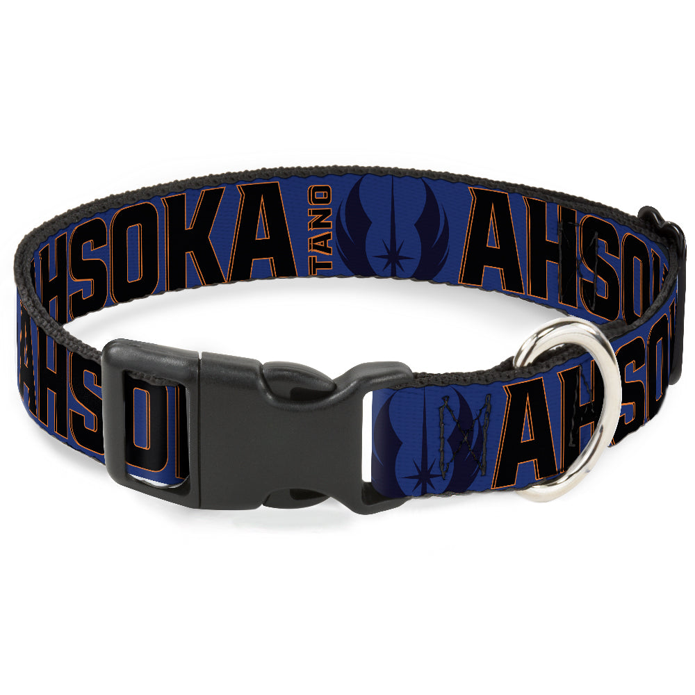 Plastic Clip Collar - Star Wars TANO AHSOKA Pose/Jedi Order Insignia Blues/Gray Plastic Clip Collars Star Wars