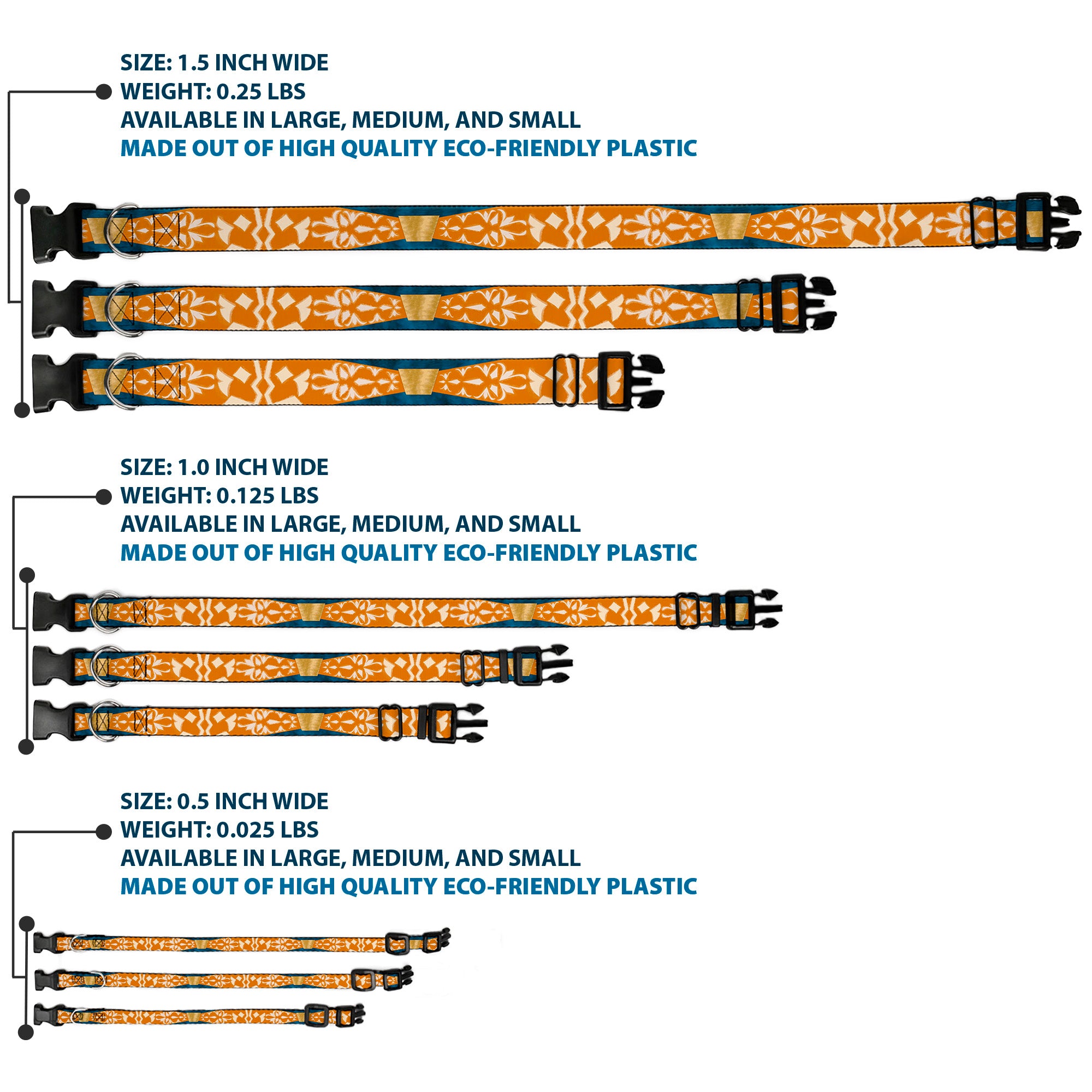 Plastic Clip Collar - Star Wars Clone Wars Ahsoka Tano Bounding Elements Blues/Orange Plastic Clip Collars Star Wars