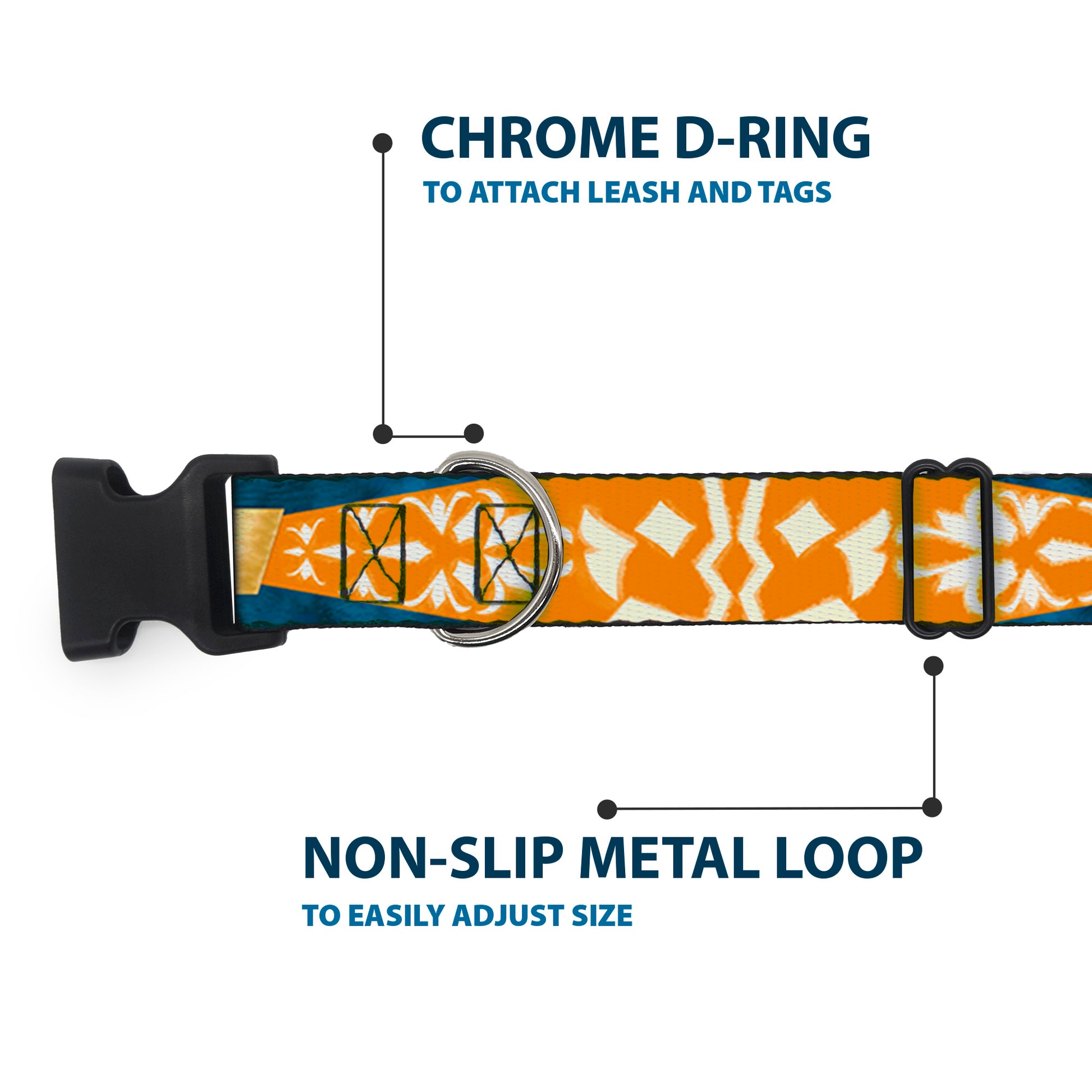 Plastic Clip Collar - Star Wars Clone Wars Ahsoka Tano Bounding Elements Blues/Orange Plastic Clip Collars Star Wars
