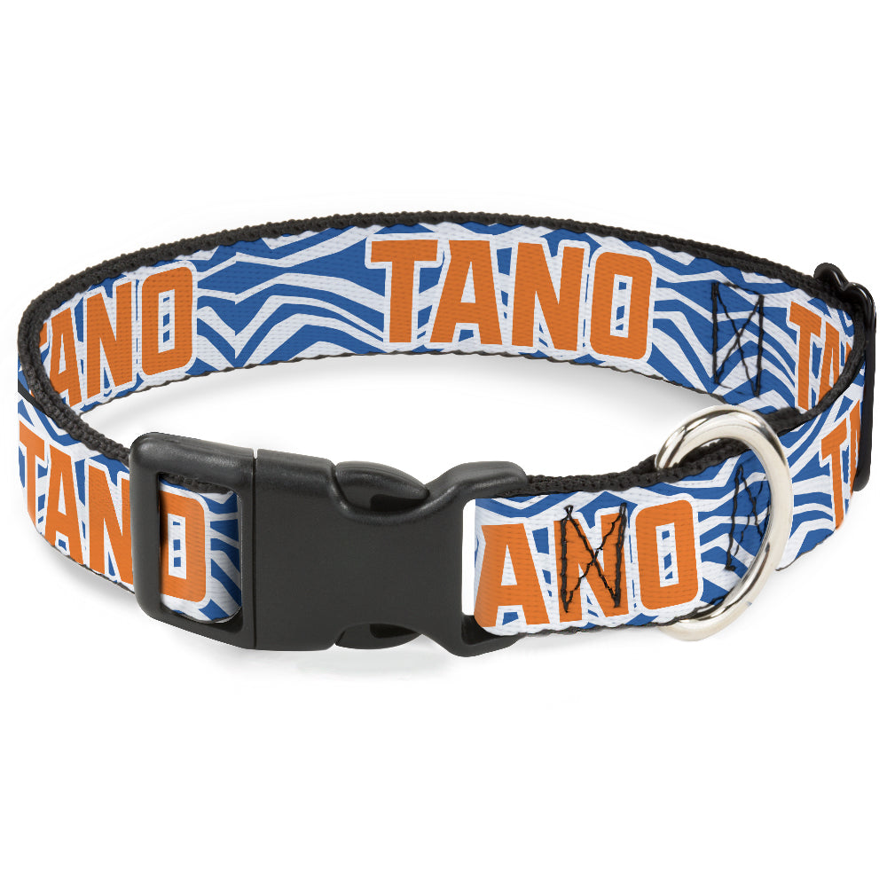 Plastic Clip Collar - Star Wars The Clone Wars Ahsoka TANO Text Waves White/Blue/Orange Plastic Clip Collars Star Wars
