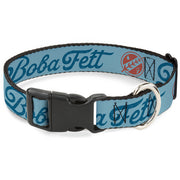 Plastic Clip Collar - Star Wars BOBA FETT Script and Logo Blues/Red Plastic Clip Collars Star Wars