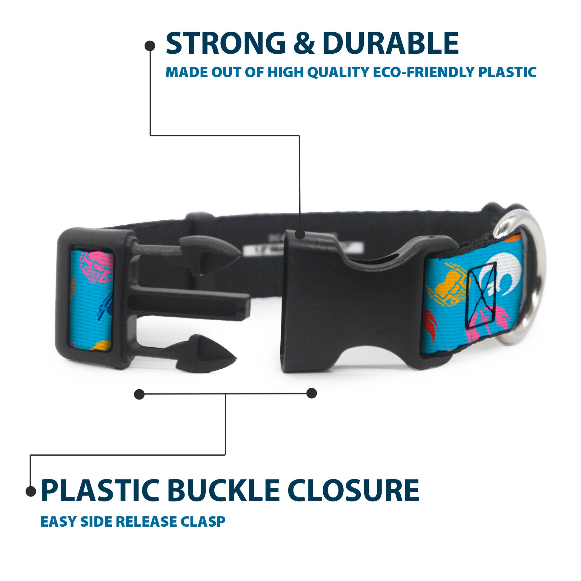 Plastic Clip Collar - Star Wars Jedi Order and Rebel Alliance Icons Scattered Blue/Multi Color Plastic Clip Collars Star Wars