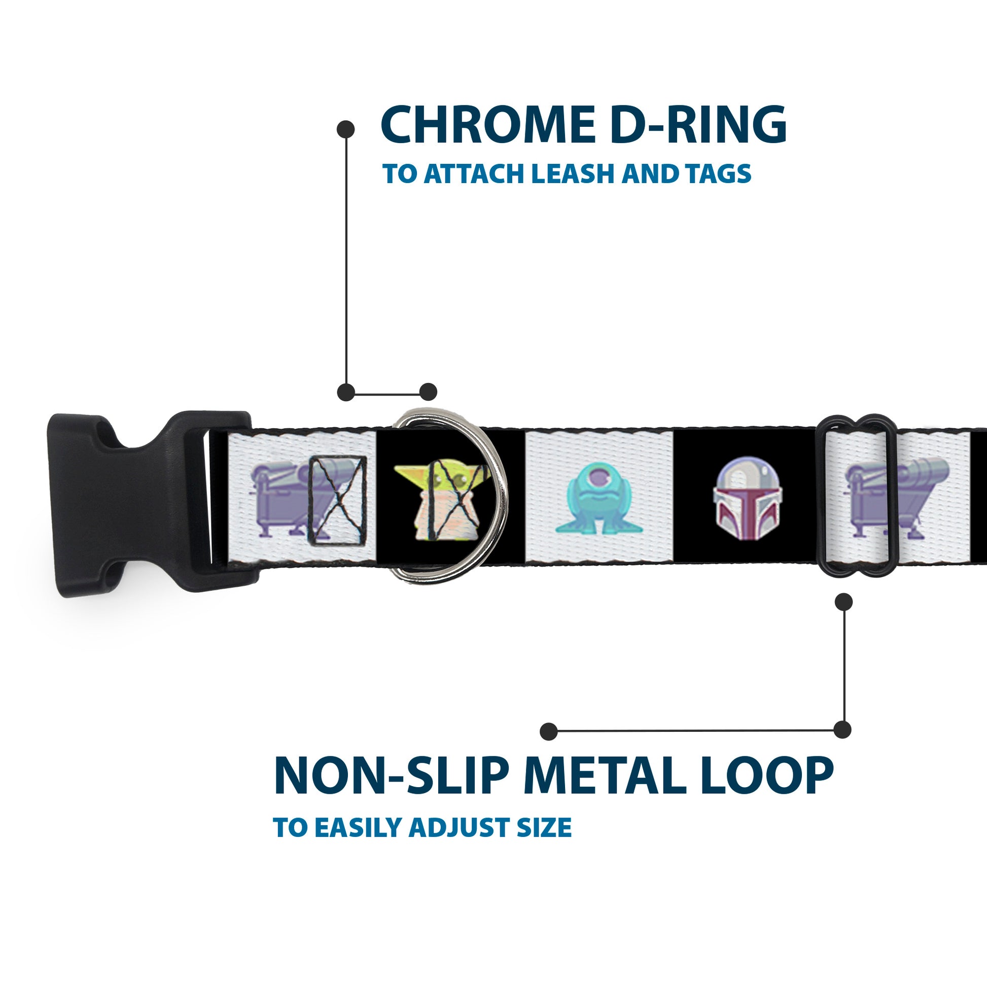 Plastic Clip Collar - Star Wars Mandalorian 4-Character Pose Blocks Plastic Clip Collars Star Wars