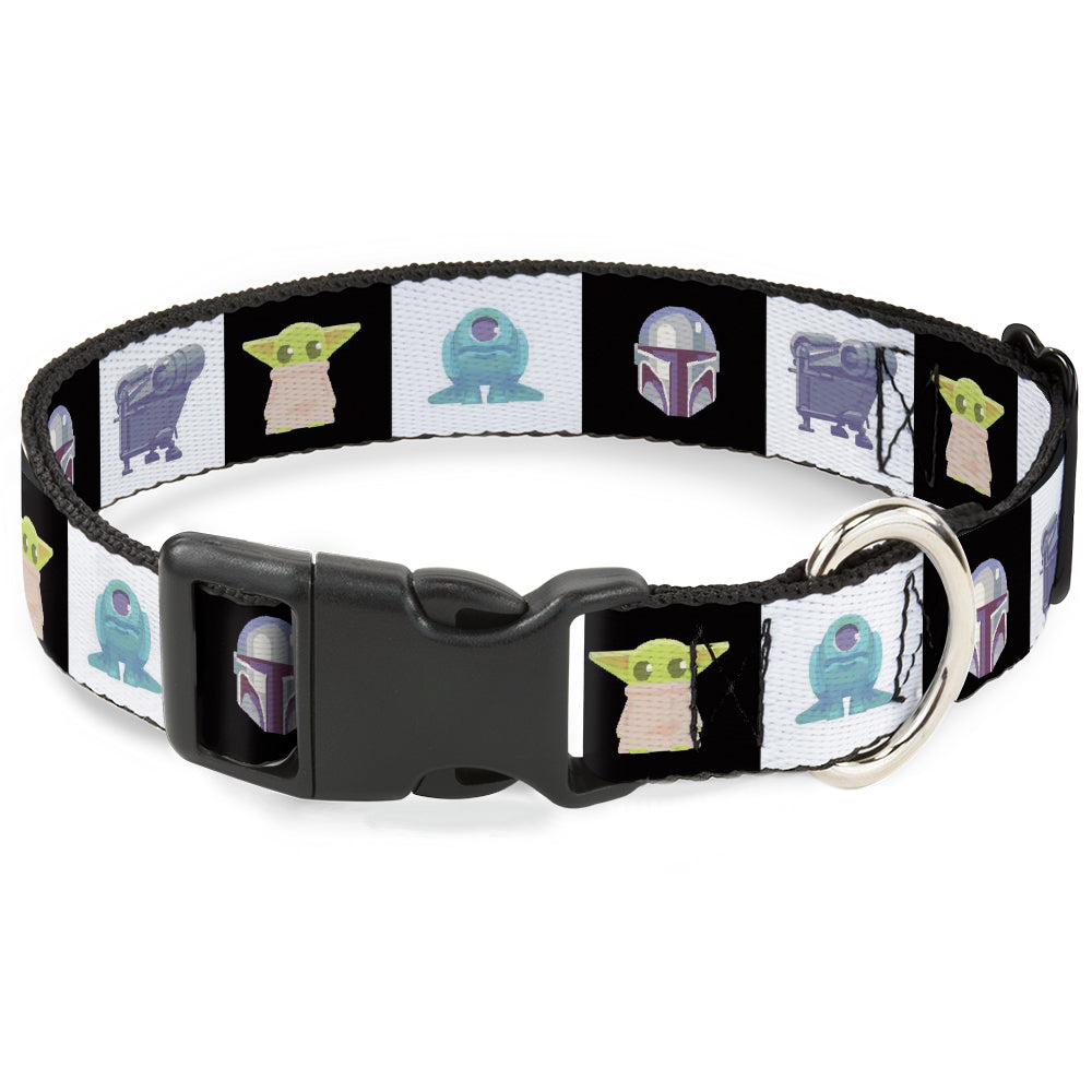 Plastic Clip Collar - Star Wars Mandalorian 4-Character Pose Blocks Plastic Clip Collars Star Wars