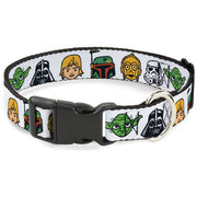 Plastic Clip Collar - Star Wars 6-Character Faces White Plastic Clip Collars Star Wars