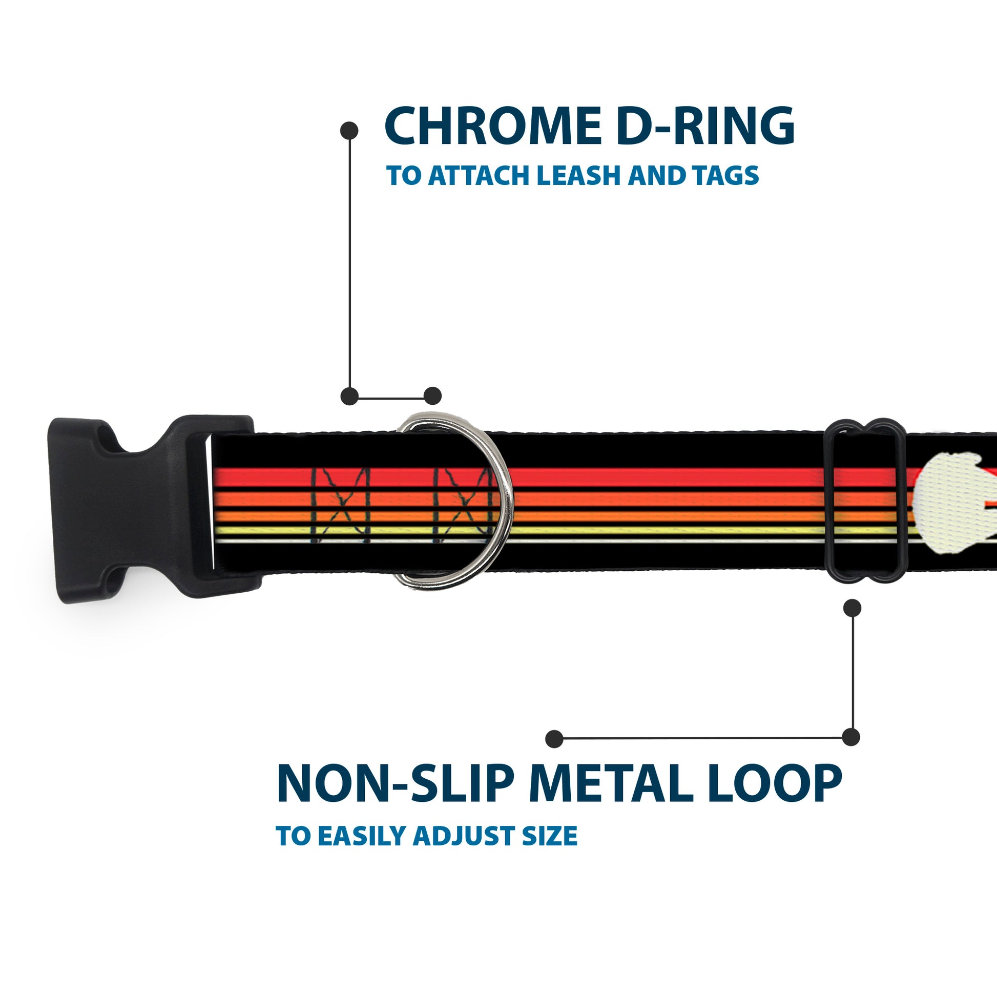 Plastic Clip Collar - Star Wars Millennium Falcon Stripe Black/Multi Color Plastic Clip Collars Star Wars
