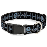 Plastic Clip Collar - Star Wars Death Star and TIE Fighters Black/Gray Plastic Clip Collars Star Wars