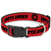 Plastic Clip Collar - Star Wars DARTH VADER Text and Galactic Empire Logo Red/Black Plastic Clip Collars Star Wars