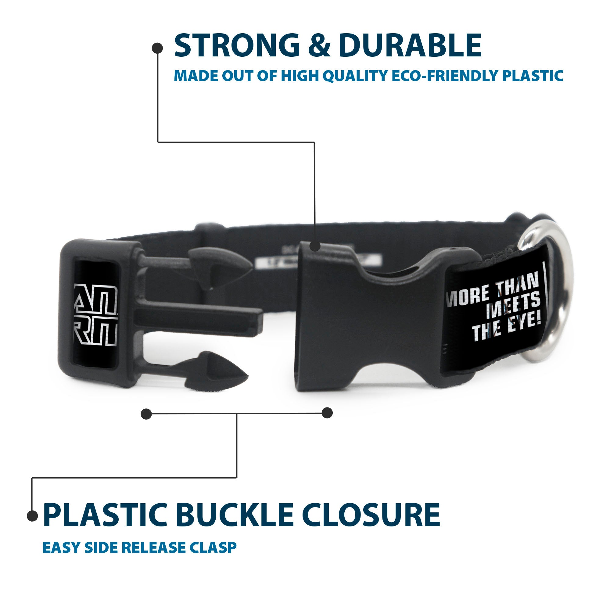Plastic Clip Collar - TRANSFORMERS MORE THAN MEETS THE EYE Character Trio Black/White