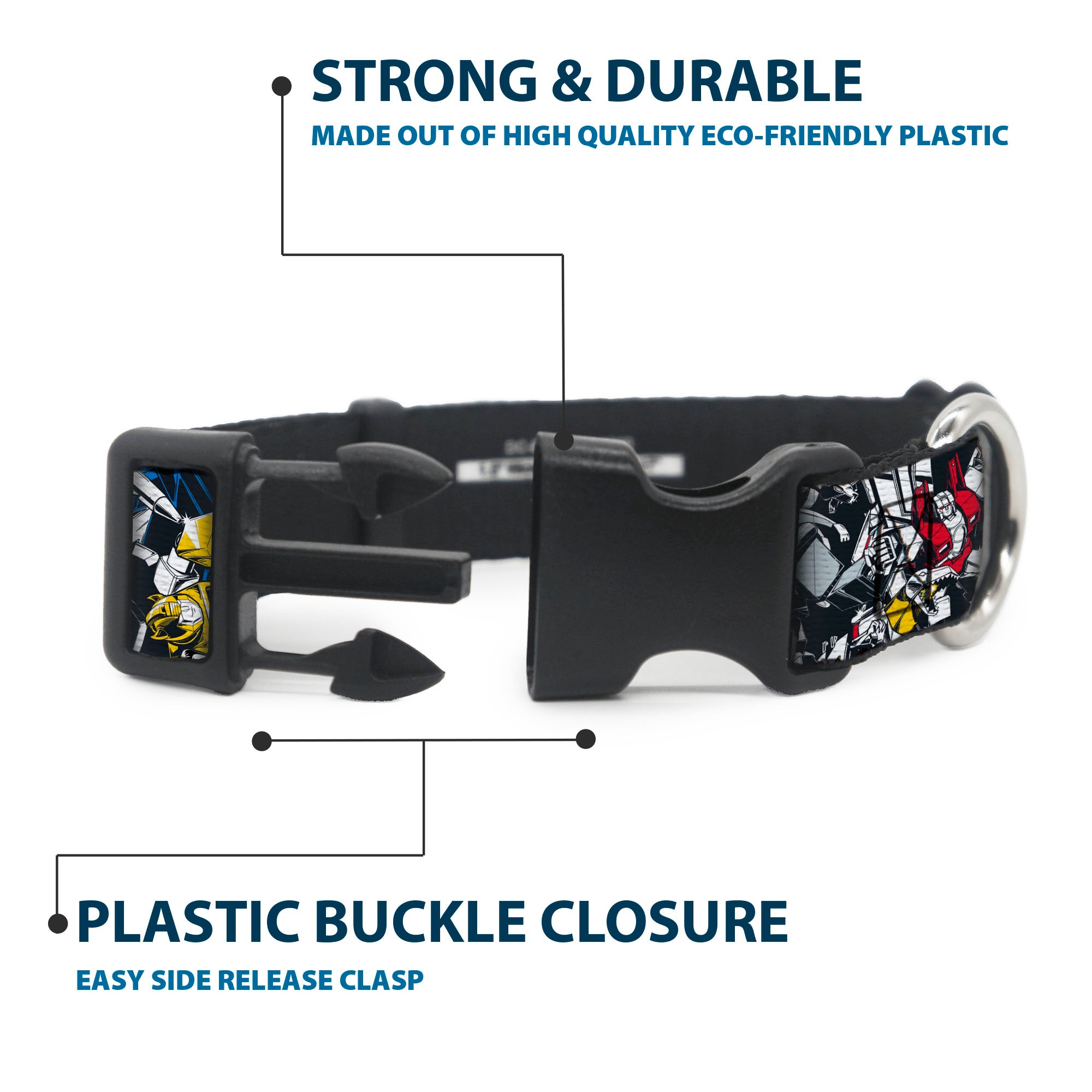 Plastic Clip Collar - Transformers Autobot and Decepticon Robots and Alternate Modes Collage