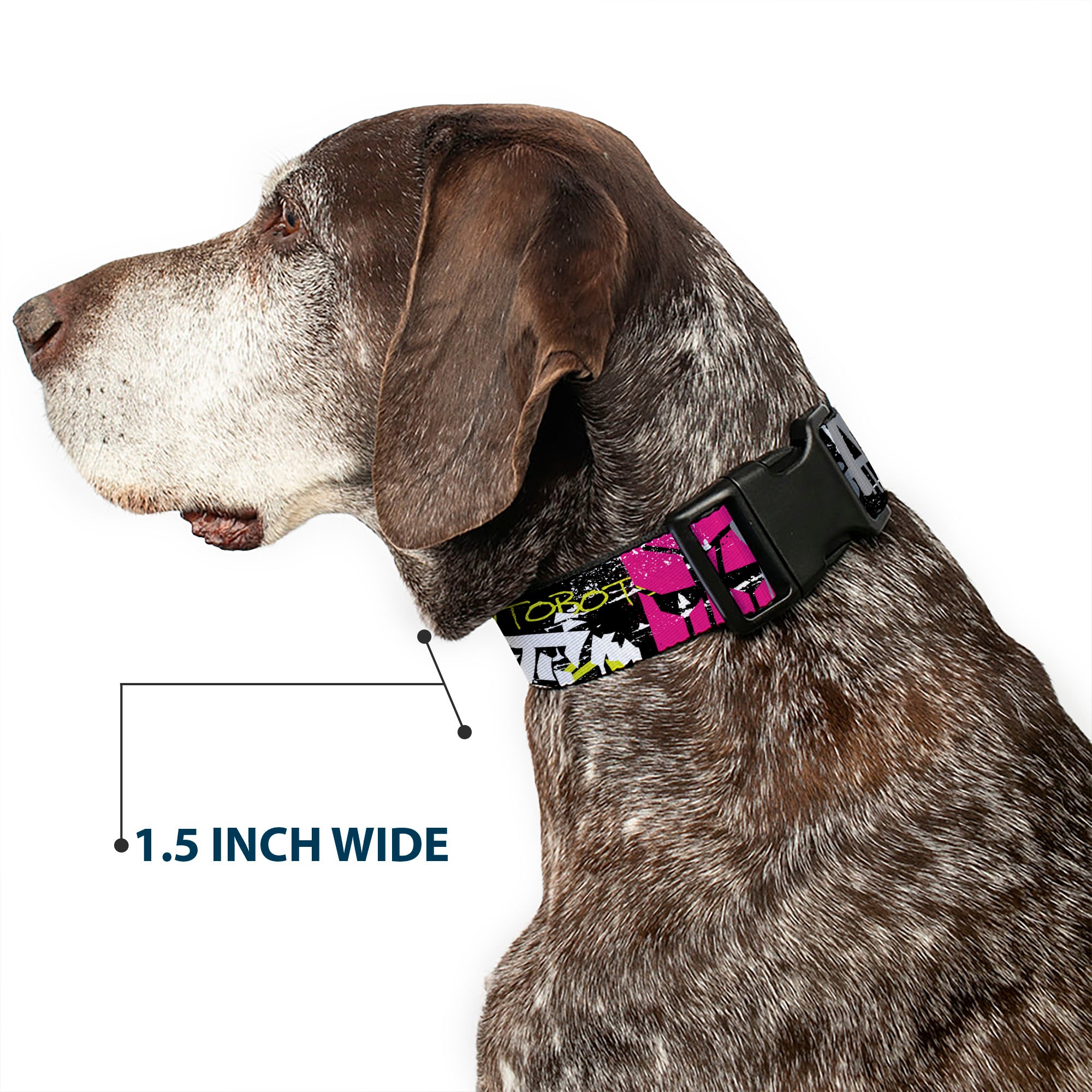 Plastic Clip Collar - Transformers Icons and Names Graffiti Collage Black/Multi Color