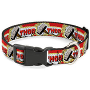 Plastic Clip Collar - THOR & Hammer Red/Yellow/White Plastic Clip Collars Marvel Comics