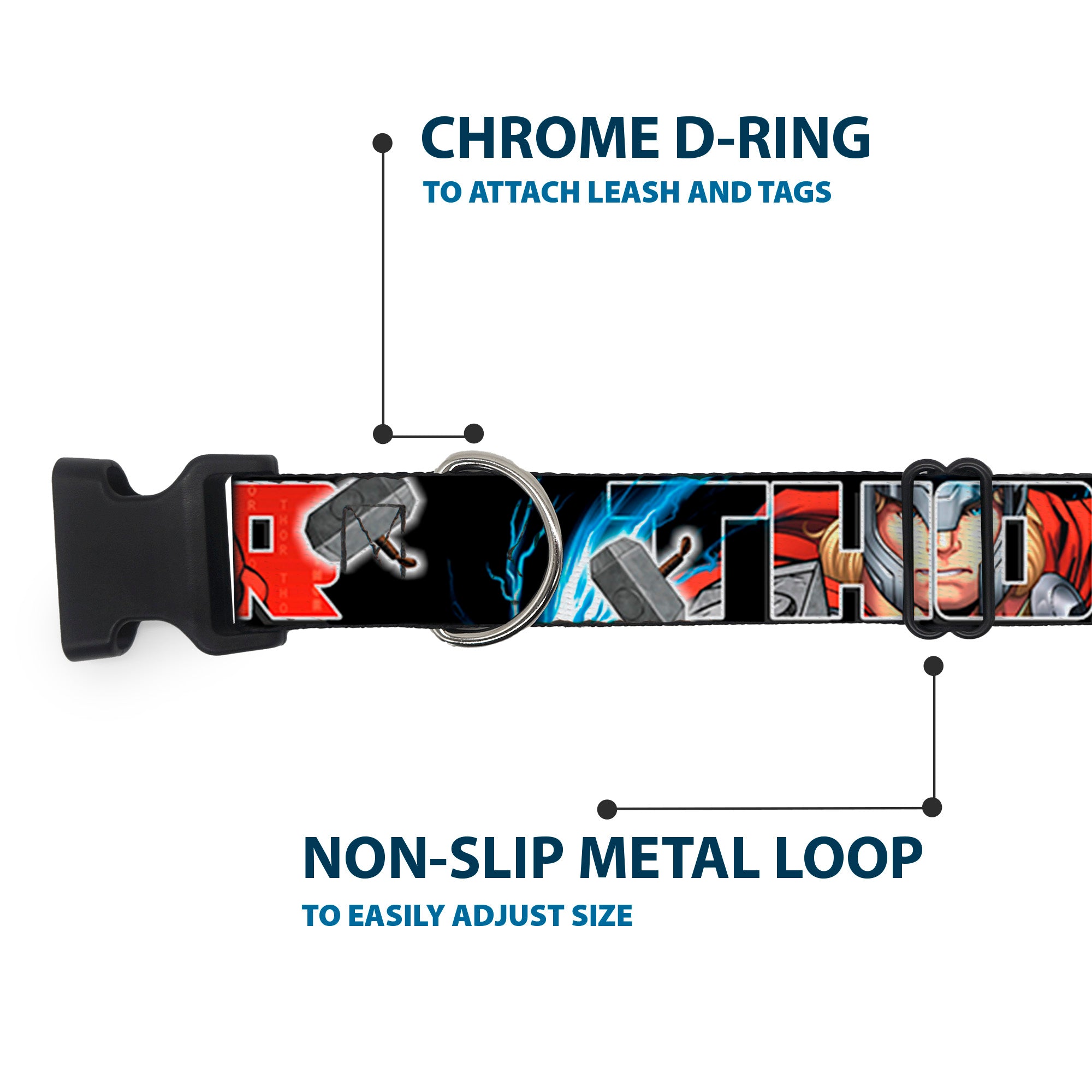 Plastic Clip Collar - THOR Poses/Hammer Plastic Clip Collars Marvel Comics