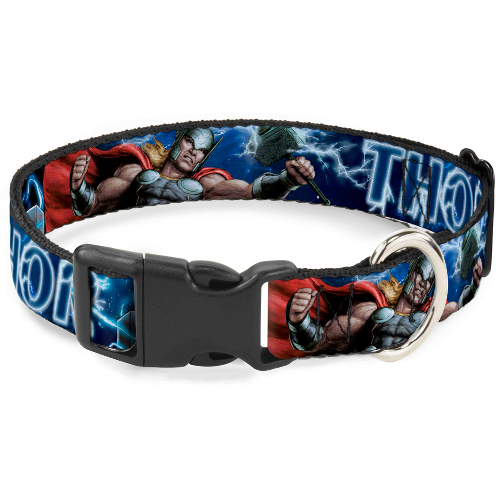 Plastic Clip Collar - Avengers THOR Hammer/Action Pose Galaxy Blues/White Plastic Clip Collars Marvel Comics