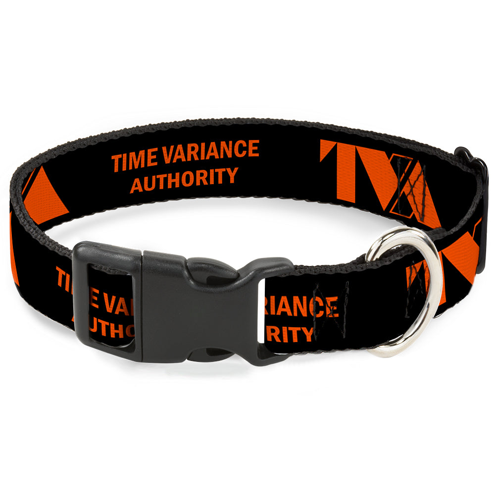Plastic Clip Collar - Loki Series TVA TIME VARIANCE AUTHORITY Text Black/Orange Plastic Clip Collars Marvel Comics