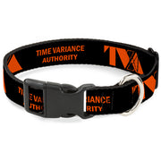 Plastic Clip Collar - Loki Series TVA TIME VARIANCE AUTHORITY Text Black/Orange Plastic Clip Collars Marvel Comics