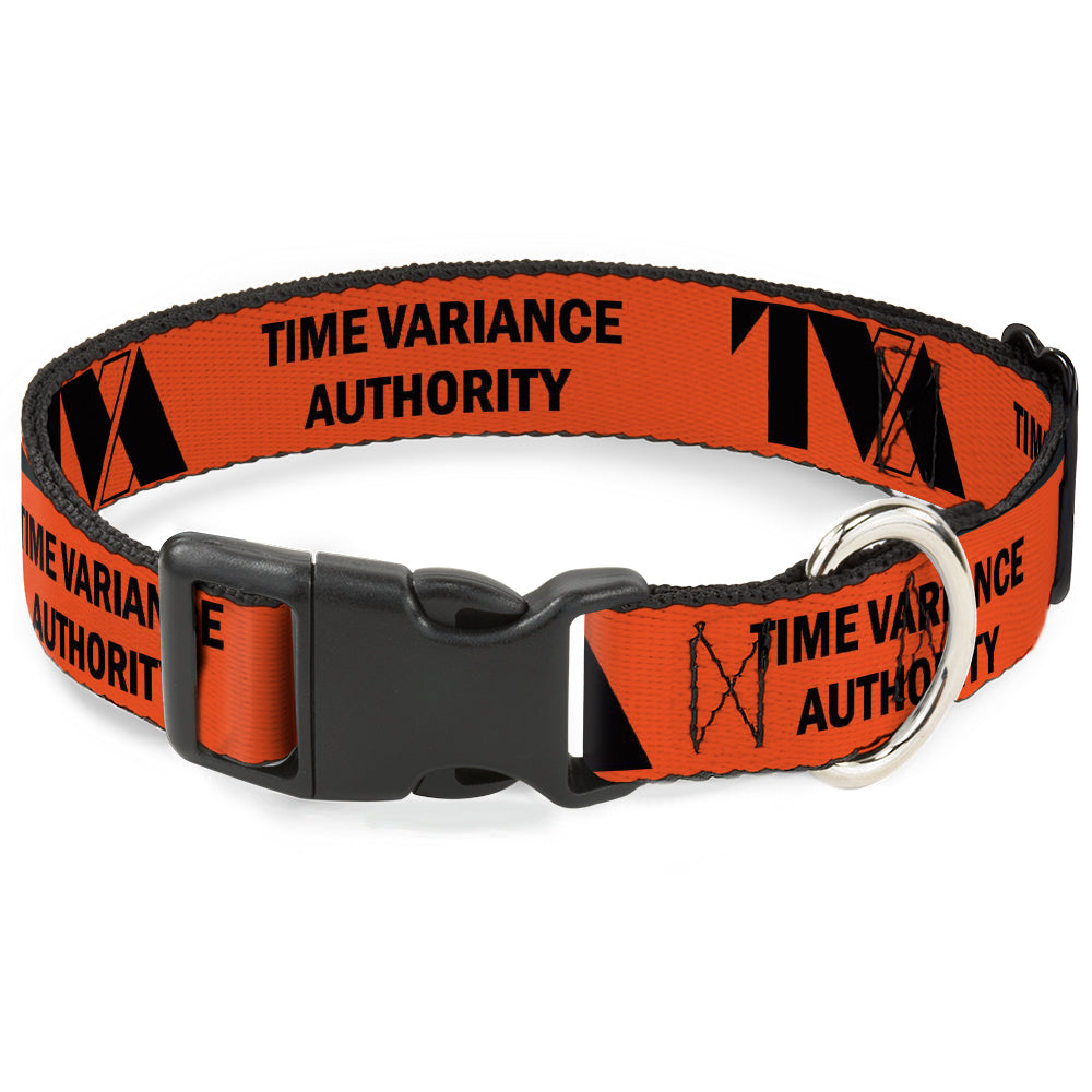 Plastic Clip Collar - Loki Series TVA TIME VARIANCE AUTHORITY Text Orange/Black Plastic Clip Collars Marvel Comics